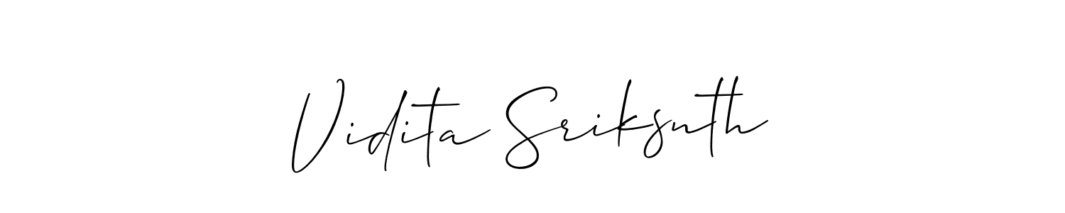 You should practise on your own different ways (Allison_Script) to write your name (Vidita Sriksnth) in signature. don't let someone else do it for you. Vidita Sriksnth signature style 2 images and pictures png