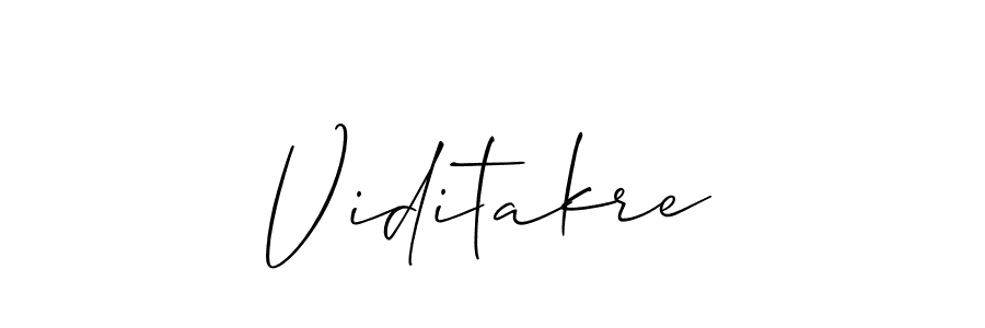 if you are searching for the best signature style for your name Viditakre. so please give up your signature search. here we have designed multiple signature styles  using Allison_Script. Viditakre signature style 2 images and pictures png