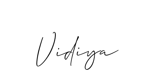 Also we have Vidiya name is the best signature style. Create professional handwritten signature collection using Allison_Script autograph style. Vidiya signature style 2 images and pictures png