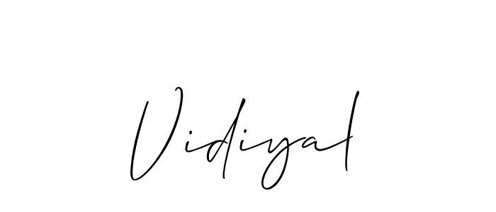 The best way (Allison_Script) to make a short signature is to pick only two or three words in your name. The name Vidiyal include a total of six letters. For converting this name. Vidiyal signature style 2 images and pictures png