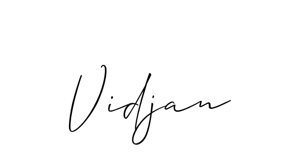 Also You can easily find your signature by using the search form. We will create Vidjan name handwritten signature images for you free of cost using Allison_Script sign style. Vidjan signature style 2 images and pictures png
