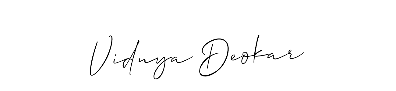 Design your own signature with our free online signature maker. With this signature software, you can create a handwritten (Allison_Script) signature for name Vidnya Deokar. Vidnya Deokar signature style 2 images and pictures png