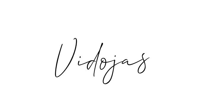 The best way (Allison_Script) to make a short signature is to pick only two or three words in your name. The name Vidojas include a total of six letters. For converting this name. Vidojas signature style 2 images and pictures png