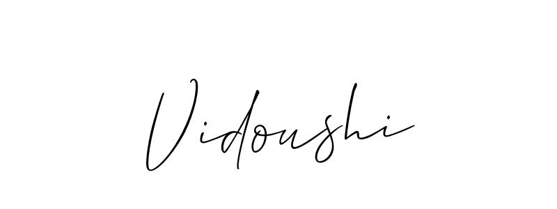 How to make Vidoushi name signature. Use Allison_Script style for creating short signs online. This is the latest handwritten sign. Vidoushi signature style 2 images and pictures png