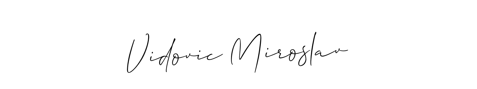 It looks lik you need a new signature style for name Vidovic Miroslav. Design unique handwritten (Allison_Script) signature with our free signature maker in just a few clicks. Vidovic Miroslav signature style 2 images and pictures png