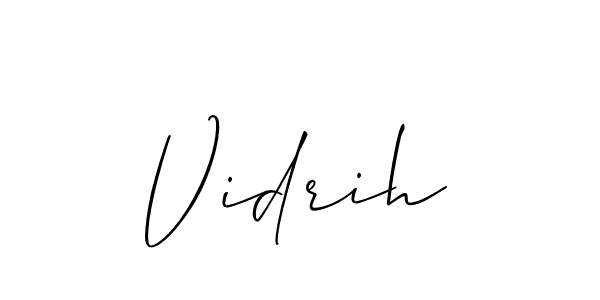 Create a beautiful signature design for name Vidrih. With this signature (Allison_Script) fonts, you can make a handwritten signature for free. Vidrih signature style 2 images and pictures png