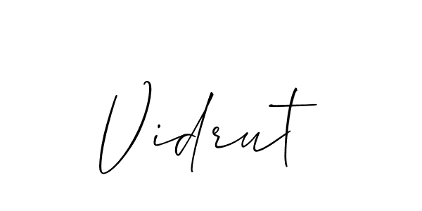 Make a beautiful signature design for name Vidrut. With this signature (Allison_Script) style, you can create a handwritten signature for free. Vidrut signature style 2 images and pictures png