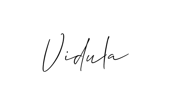 Make a beautiful signature design for name Vidula. With this signature (Allison_Script) style, you can create a handwritten signature for free. Vidula signature style 2 images and pictures png