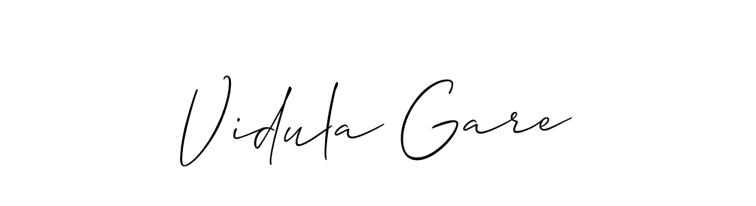 Use a signature maker to create a handwritten signature online. With this signature software, you can design (Allison_Script) your own signature for name Vidula Gare. Vidula Gare signature style 2 images and pictures png