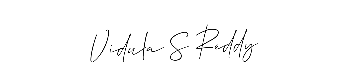 Make a short Vidula S Reddy signature style. Manage your documents anywhere anytime using Allison_Script. Create and add eSignatures, submit forms, share and send files easily. Vidula S Reddy signature style 2 images and pictures png