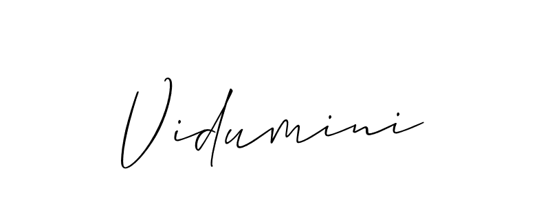 You can use this online signature creator to create a handwritten signature for the name Vidumini. This is the best online autograph maker. Vidumini signature style 2 images and pictures png