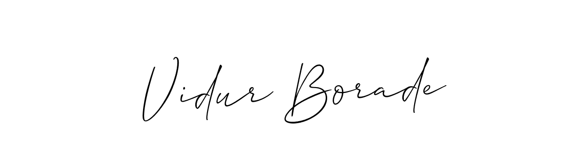 Create a beautiful signature design for name Vidur Borade. With this signature (Allison_Script) fonts, you can make a handwritten signature for free. Vidur Borade signature style 2 images and pictures png