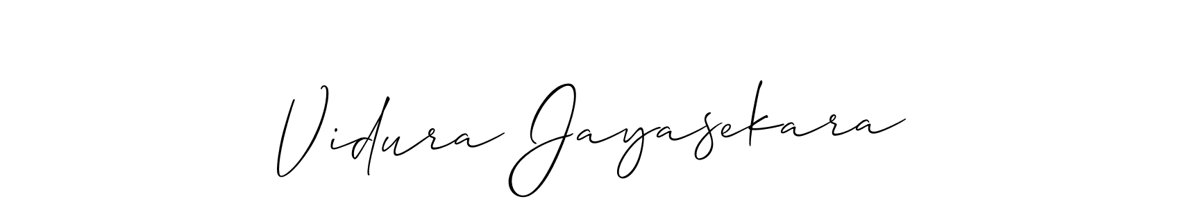 Also we have Vidura Jayasekara name is the best signature style. Create professional handwritten signature collection using Allison_Script autograph style. Vidura Jayasekara signature style 2 images and pictures png