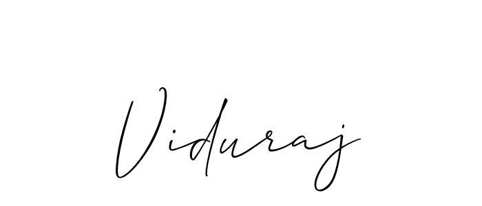 The best way (Allison_Script) to make a short signature is to pick only two or three words in your name. The name Viduraj include a total of six letters. For converting this name. Viduraj signature style 2 images and pictures png