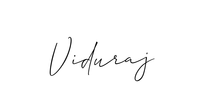 The best way (Allison_Script) to make a short signature is to pick only two or three words in your name. The name Viduraj include a total of six letters. For converting this name. Viduraj signature style 2 images and pictures png