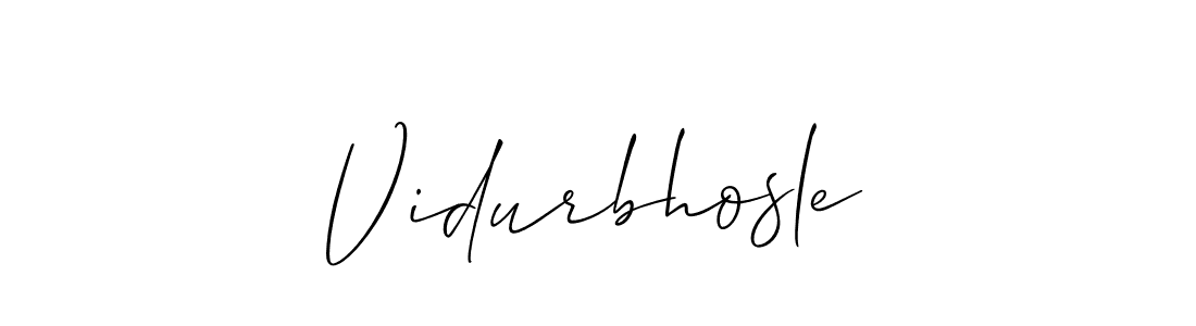 How to make Vidurbhosle name signature. Use Allison_Script style for creating short signs online. This is the latest handwritten sign. Vidurbhosle signature style 2 images and pictures png