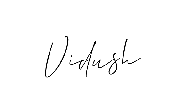 Make a beautiful signature design for name Vidush. With this signature (Allison_Script) style, you can create a handwritten signature for free. Vidush signature style 2 images and pictures png