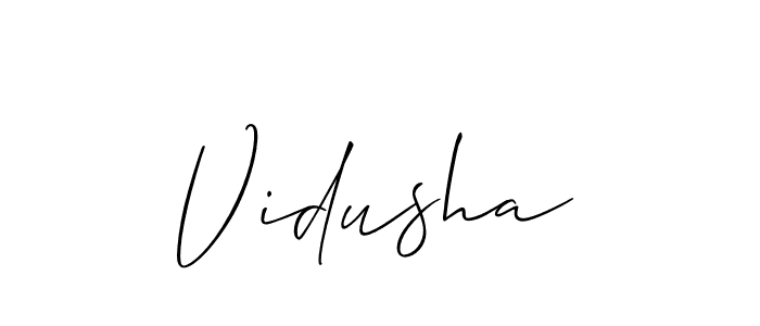 Use a signature maker to create a handwritten signature online. With this signature software, you can design (Allison_Script) your own signature for name Vidusha. Vidusha signature style 2 images and pictures png