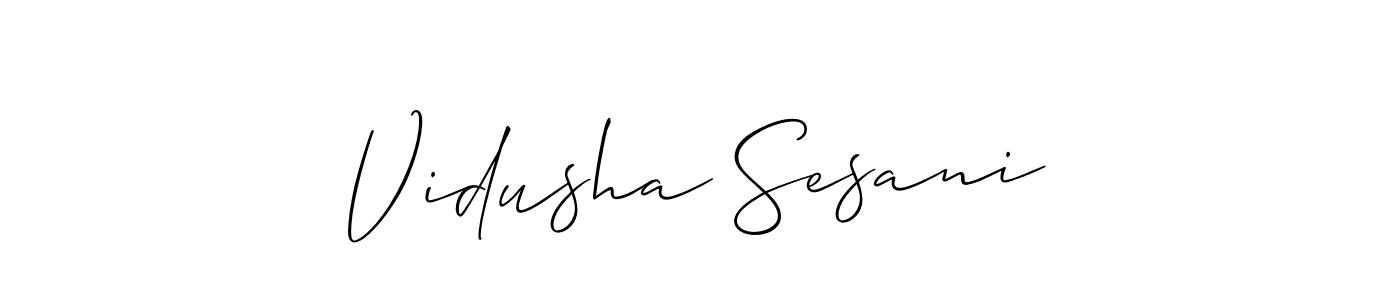 Create a beautiful signature design for name Vidusha Sesani. With this signature (Allison_Script) fonts, you can make a handwritten signature for free. Vidusha Sesani signature style 2 images and pictures png