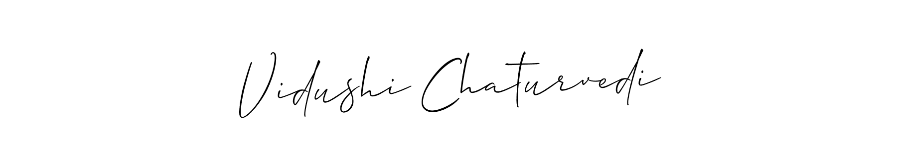 Create a beautiful signature design for name Vidushi Chaturvedi. With this signature (Allison_Script) fonts, you can make a handwritten signature for free. Vidushi Chaturvedi signature style 2 images and pictures png