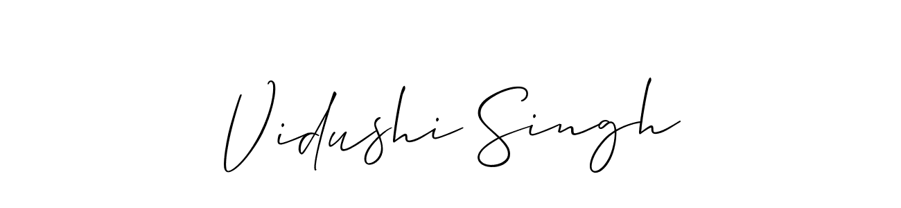 Also You can easily find your signature by using the search form. We will create Vidushi Singh name handwritten signature images for you free of cost using Allison_Script sign style. Vidushi Singh signature style 2 images and pictures png