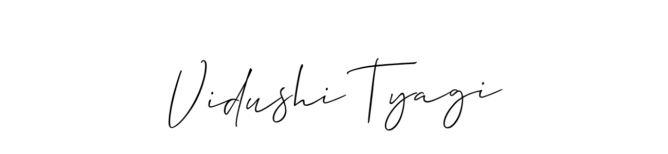 How to make Vidushi Tyagi signature? Allison_Script is a professional autograph style. Create handwritten signature for Vidushi Tyagi name. Vidushi Tyagi signature style 2 images and pictures png