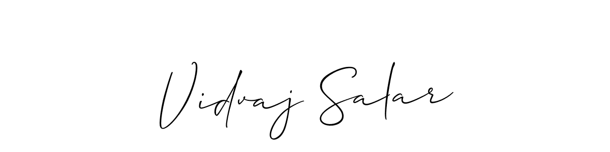 How to make Vidvaj Salar name signature. Use Allison_Script style for creating short signs online. This is the latest handwritten sign. Vidvaj Salar signature style 2 images and pictures png