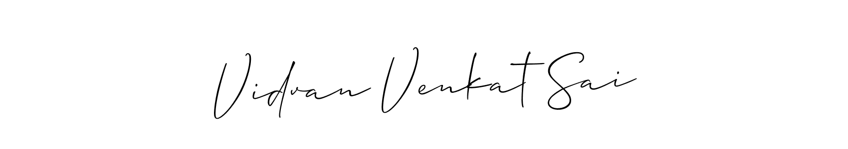 Use a signature maker to create a handwritten signature online. With this signature software, you can design (Allison_Script) your own signature for name Vidvan Venkat Sai. Vidvan Venkat Sai signature style 2 images and pictures png