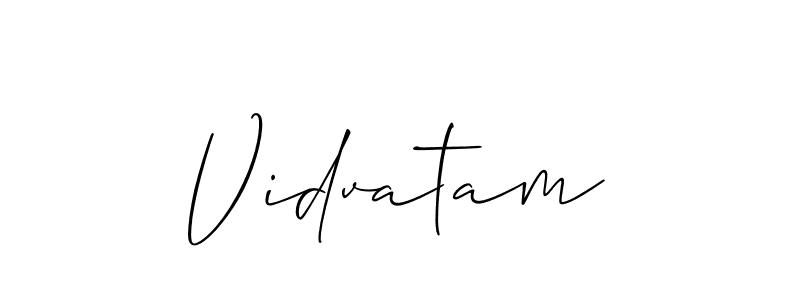 Similarly Allison_Script is the best handwritten signature design. Signature creator online .You can use it as an online autograph creator for name Vidvatam. Vidvatam signature style 2 images and pictures png