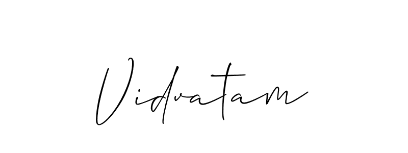 Once you've used our free online signature maker to create your best signature Allison_Script style, it's time to enjoy all of the benefits that Vidvatam name signing documents. Vidvatam signature style 2 images and pictures png