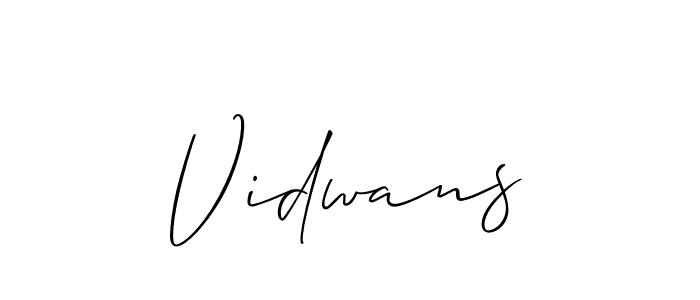 Make a beautiful signature design for name Vidwans. With this signature (Allison_Script) style, you can create a handwritten signature for free. Vidwans signature style 2 images and pictures png