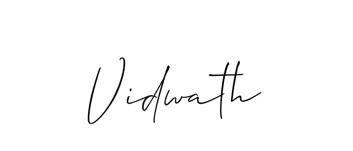 Use a signature maker to create a handwritten signature online. With this signature software, you can design (Allison_Script) your own signature for name Vidwath. Vidwath signature style 2 images and pictures png