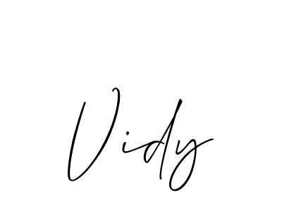 Also we have Vidy name is the best signature style. Create professional handwritten signature collection using Allison_Script autograph style. Vidy signature style 2 images and pictures png