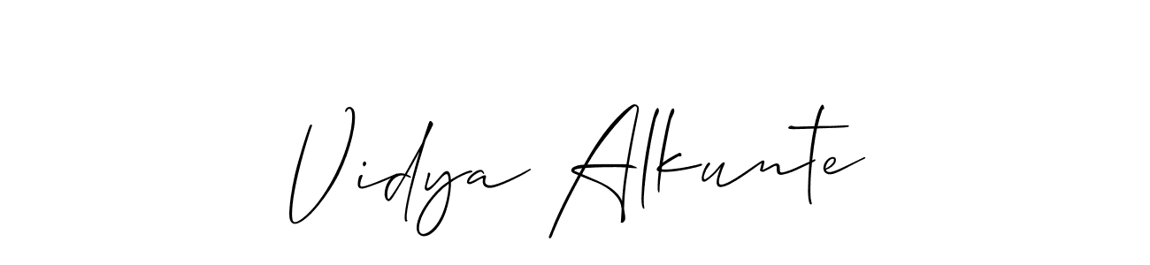 Design your own signature with our free online signature maker. With this signature software, you can create a handwritten (Allison_Script) signature for name Vidya Alkunte. Vidya Alkunte signature style 2 images and pictures png