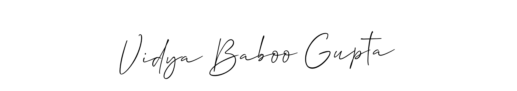 Check out images of Autograph of Vidya Baboo Gupta name. Actor Vidya Baboo Gupta Signature Style. Allison_Script is a professional sign style online. Vidya Baboo Gupta signature style 2 images and pictures png