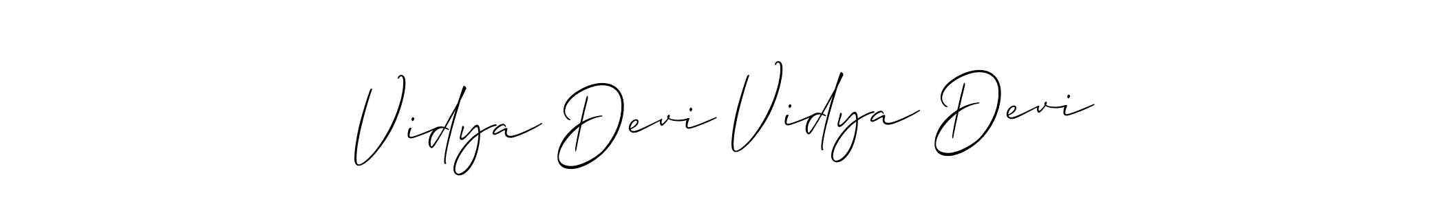 Allison_Script is a professional signature style that is perfect for those who want to add a touch of class to their signature. It is also a great choice for those who want to make their signature more unique. Get Vidya Devi Vidya Devi name to fancy signature for free. Vidya Devi Vidya Devi signature style 2 images and pictures png