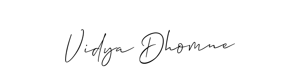 How to Draw Vidya Dhomne signature style? Allison_Script is a latest design signature styles for name Vidya Dhomne. Vidya Dhomne signature style 2 images and pictures png