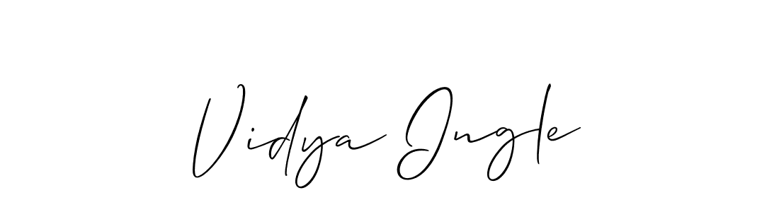 The best way (Allison_Script) to make a short signature is to pick only two or three words in your name. The name Vidya Ingle include a total of six letters. For converting this name. Vidya Ingle signature style 2 images and pictures png