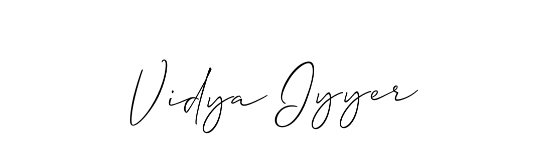 How to make Vidya Iyyer name signature. Use Allison_Script style for creating short signs online. This is the latest handwritten sign. Vidya Iyyer signature style 2 images and pictures png