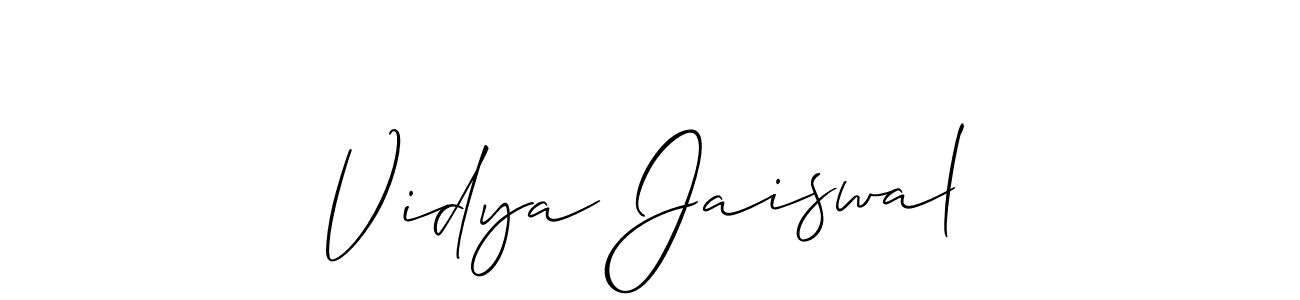 Also You can easily find your signature by using the search form. We will create Vidya Jaiswal name handwritten signature images for you free of cost using Allison_Script sign style. Vidya Jaiswal signature style 2 images and pictures png