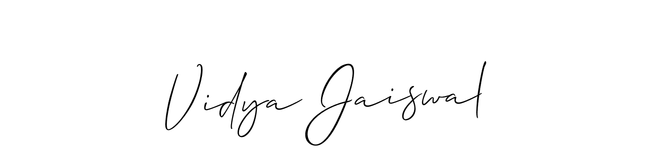 Also You can easily find your signature by using the search form. We will create Vidya Jaiswal name handwritten signature images for you free of cost using Allison_Script sign style. Vidya Jaiswal signature style 2 images and pictures png