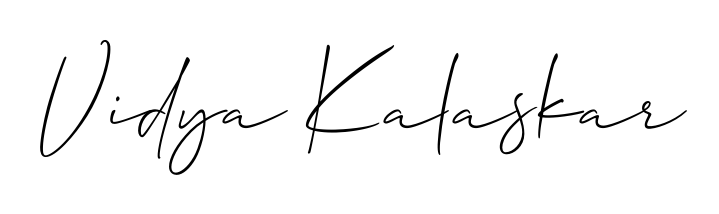 Looking for an artistic signature for Vidya Kalaskar? The Allison_Script calligraphy style gives a sophisticated flow suitable for business cards and emails. Vidya Kalaskar signature style 2 images and pictures png