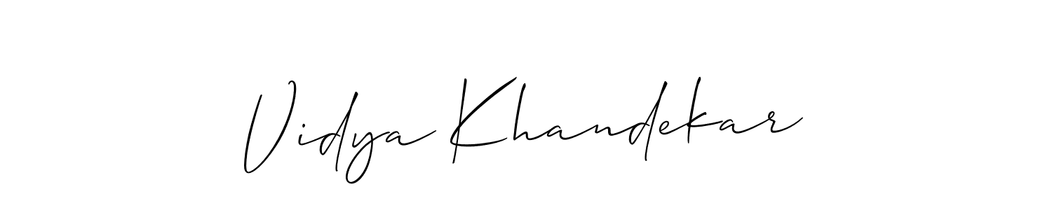 Similarly Allison_Script is the best handwritten signature design. Signature creator online .You can use it as an online autograph creator for name Vidya Khandekar. Vidya Khandekar signature style 2 images and pictures png