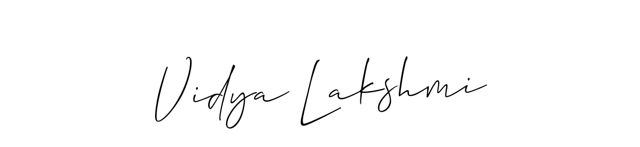 Use a signature maker to create a handwritten signature online. With this signature software, you can design (Allison_Script) your own signature for name Vidya Lakshmi. Vidya Lakshmi signature style 2 images and pictures png