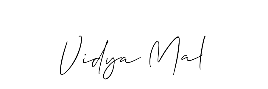 Use a signature maker to create a handwritten signature online. With this signature software, you can design (Allison_Script) your own signature for name Vidya Mal. Vidya Mal signature style 2 images and pictures png