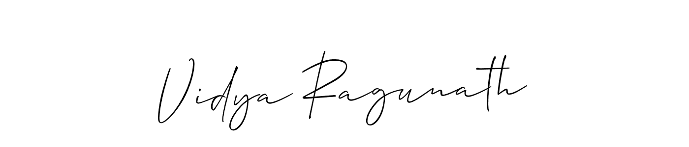 Create a beautiful signature design for name Vidya Ragunath. With this signature (Allison_Script) fonts, you can make a handwritten signature for free. Vidya Ragunath signature style 2 images and pictures png