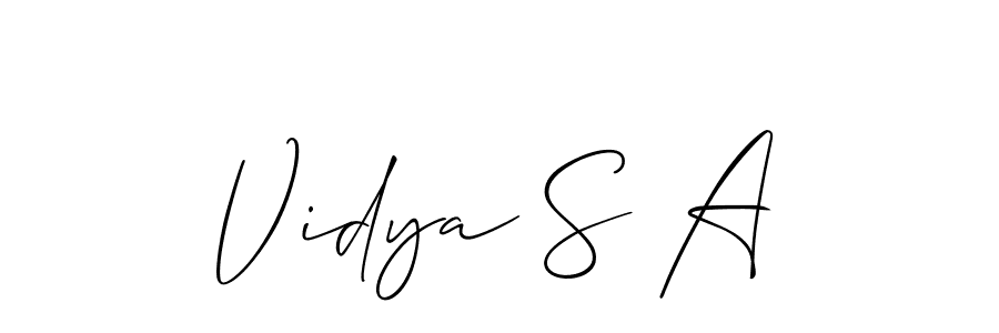 Vidya S A stylish signature style. Best Handwritten Sign (Allison_Script) for my name. Handwritten Signature Collection Ideas for my name Vidya S A. Vidya S A signature style 2 images and pictures png