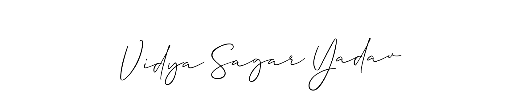 You should practise on your own different ways (Allison_Script) to write your name (Vidya Sagar Yadav) in signature. don't let someone else do it for you. Vidya Sagar Yadav signature style 2 images and pictures png