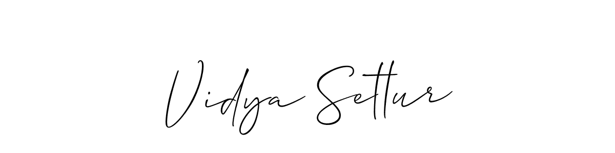 Make a beautiful signature design for name Vidya Setlur. With this signature (Allison_Script) style, you can create a handwritten signature for free. Vidya Setlur signature style 2 images and pictures png