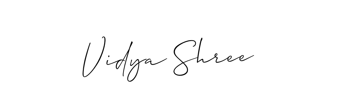 Use a signature maker to create a handwritten signature online. With this signature software, you can design (Allison_Script) your own signature for name Vidya Shree. Vidya Shree signature style 2 images and pictures png